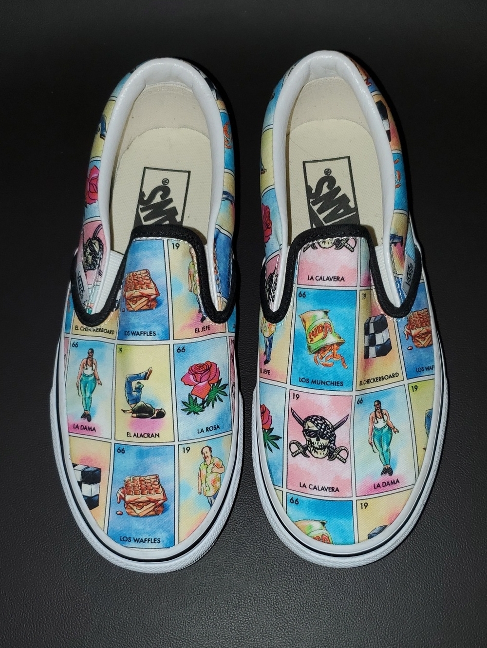 Vans Classic Slip-On Sneakers in Multicolor Lotería Panel Print Size 4